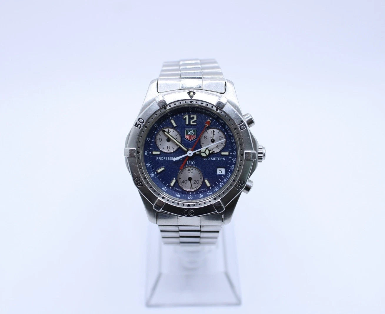 Men's Tag Heuer Blue 2000 Series white Chronograph Watch Ref CK1112